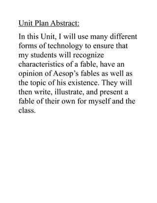 Unit Plan Abstract | PDF