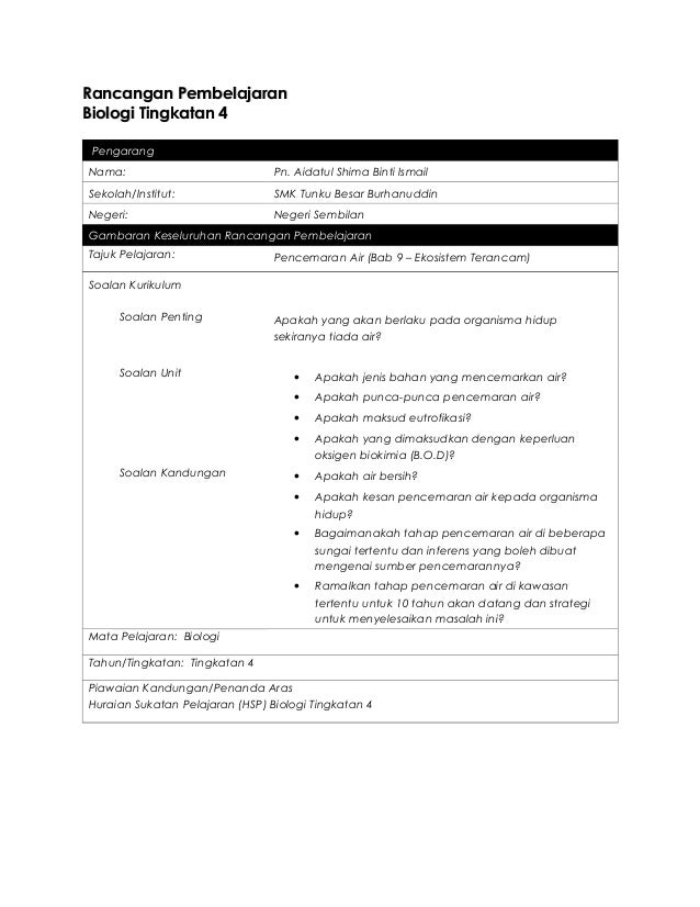 Unit Plan Biologi Pbl Smktbb