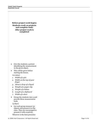 Unit plan measurement