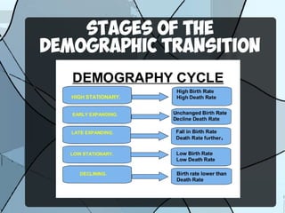 STAGES OF THE
DEMOGRAPHIC TRANSITION
 