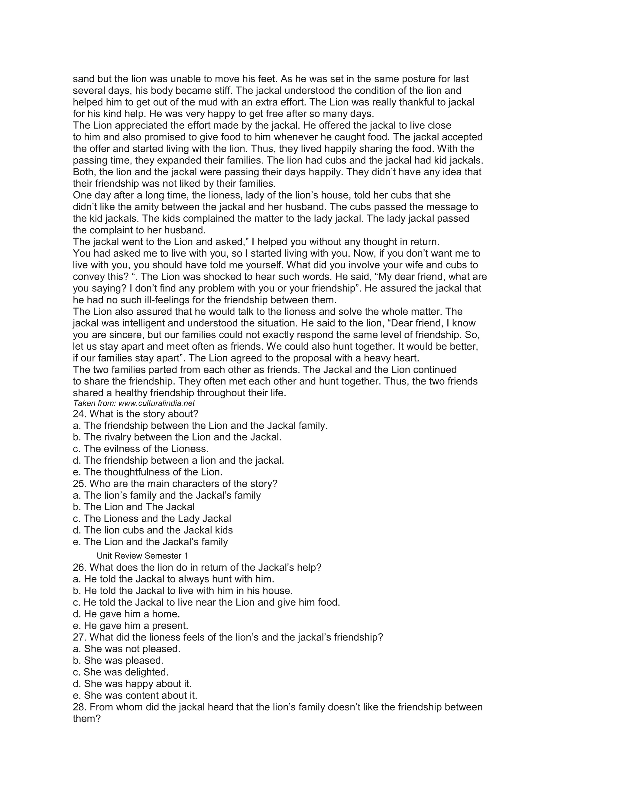 Unit review semester 1