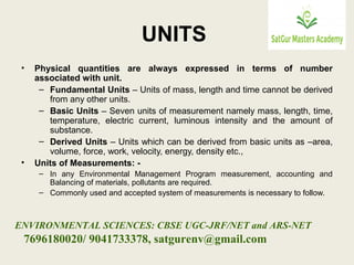 Unit Number Amount Units conversion CBSE UGC JRF/NET | PPT
