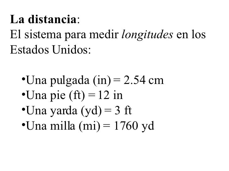 Units Of Measurement Spanish