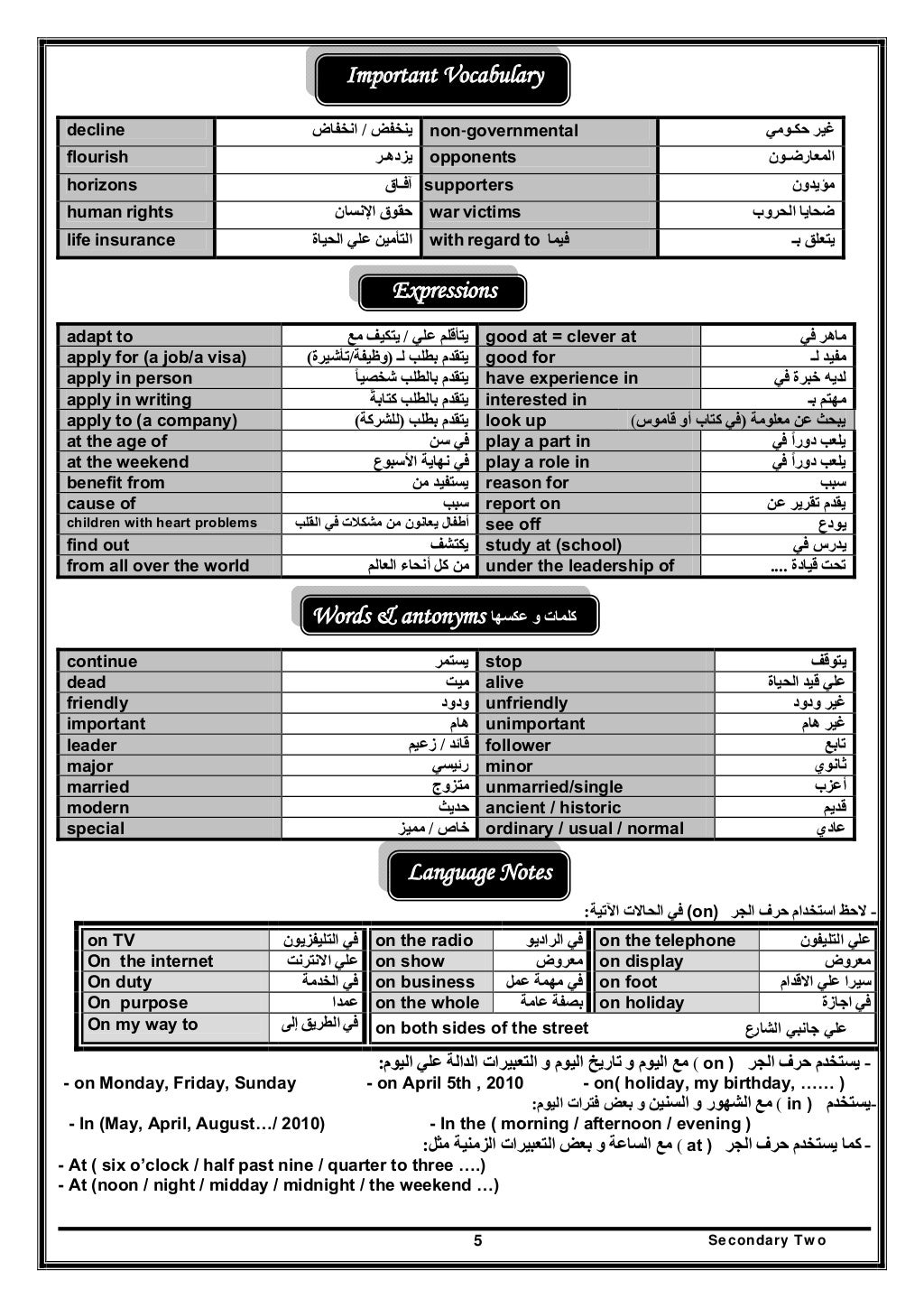 Secondary Two6
- Qualify as ‫كـ‬ ‫يتأھل‬)‫الوظيفة‬ ‫بعدھا‬ ‫يأتي‬( -He qualified as a teacher two years ago.
- Qualify in ...