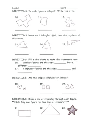 Unit Seven Math Review Pdf