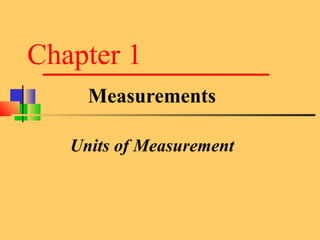 Chapter 1   Measurements Units of Measurement 