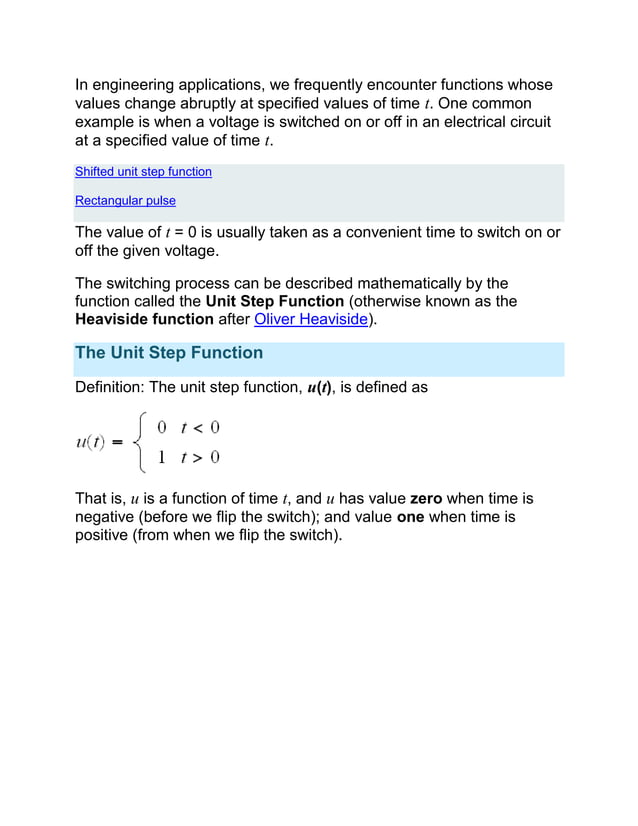 Unit step function | DOCX