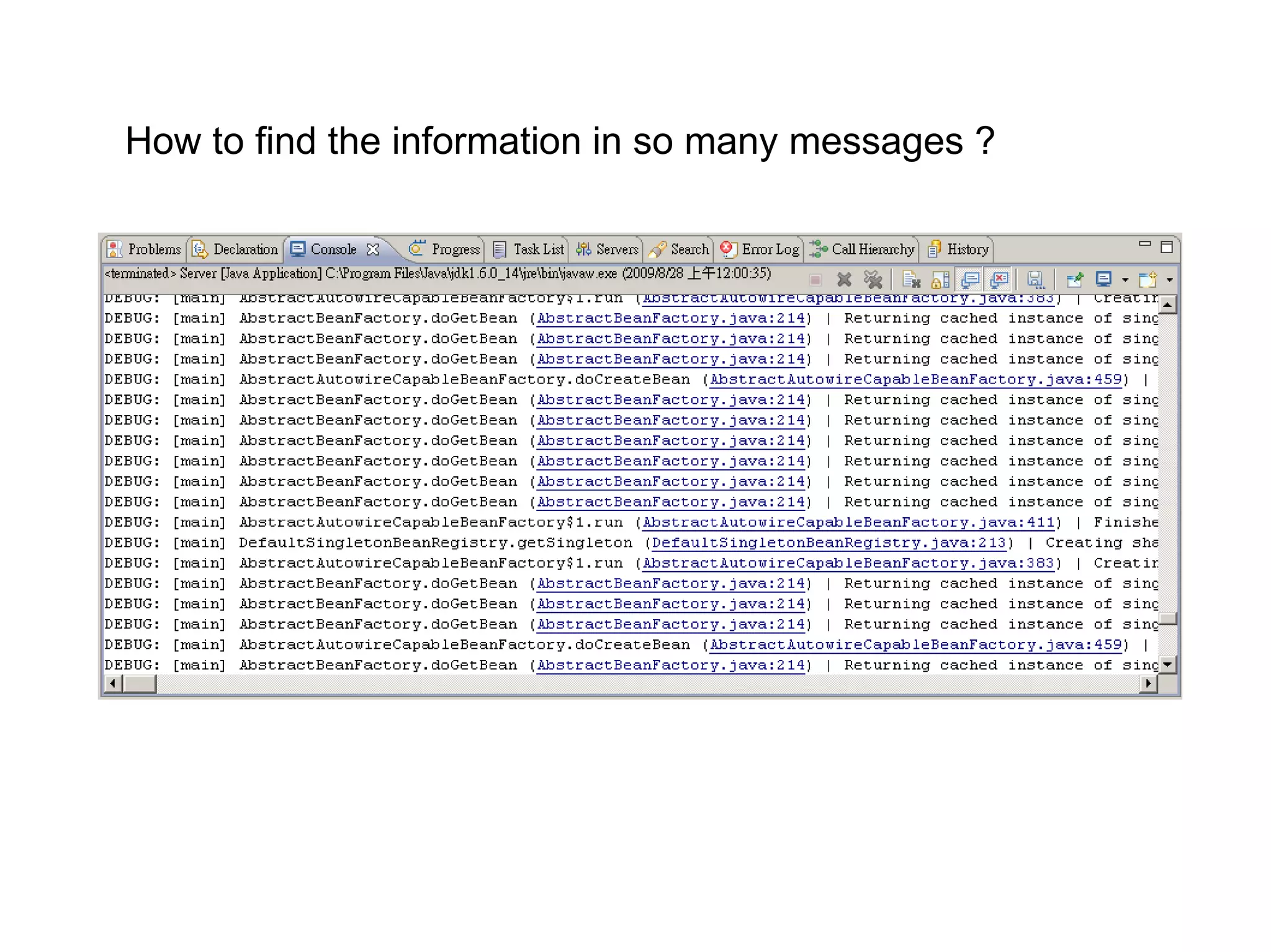How to find the information in so many messages ?