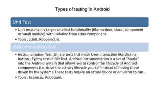 Unit test Android | PPT