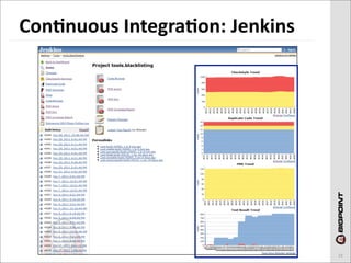 Con)nuous	
  Integra)on:	
  Jenkins




                                      19
 