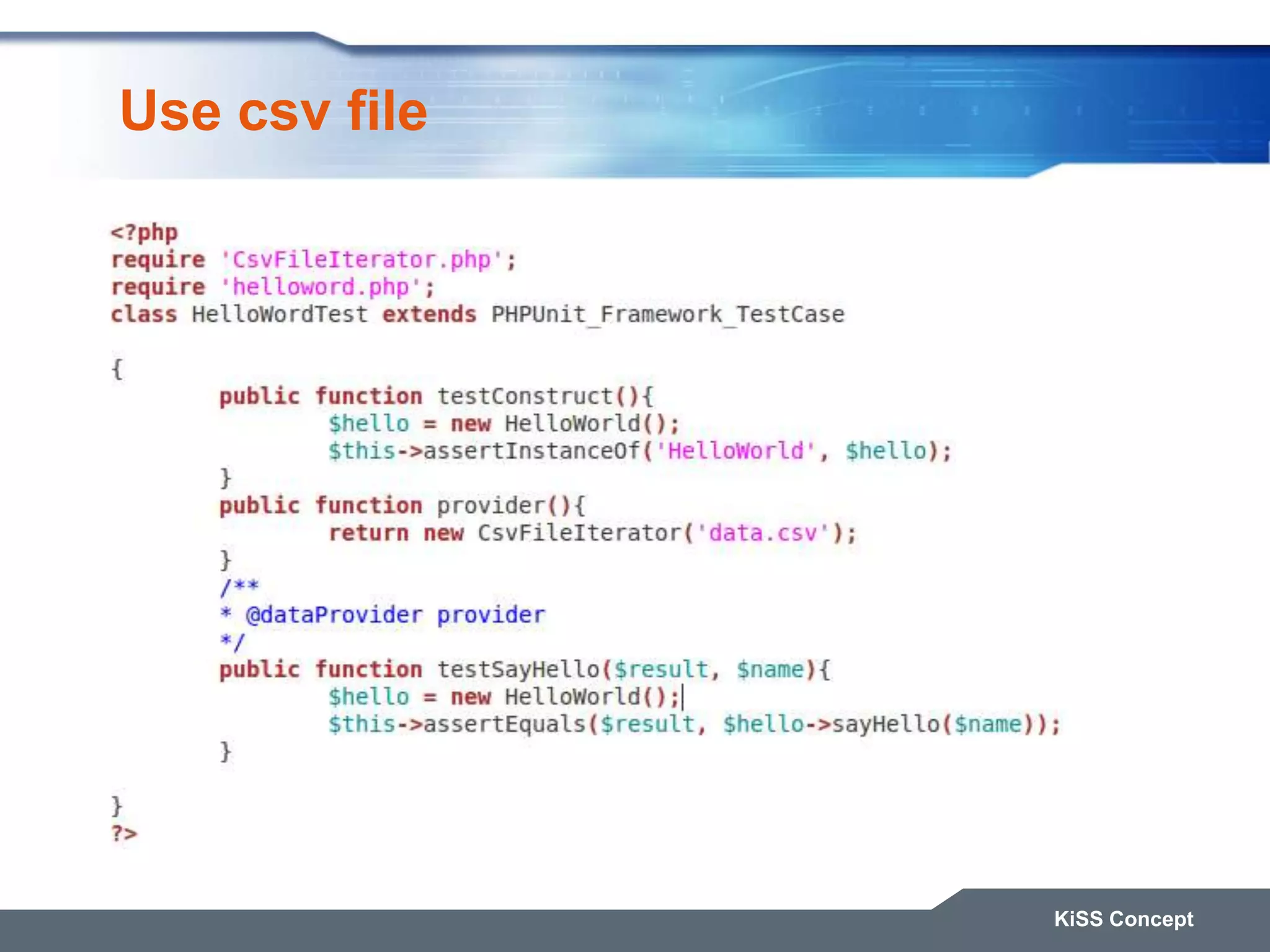 Use csv file KiSS Concept 
