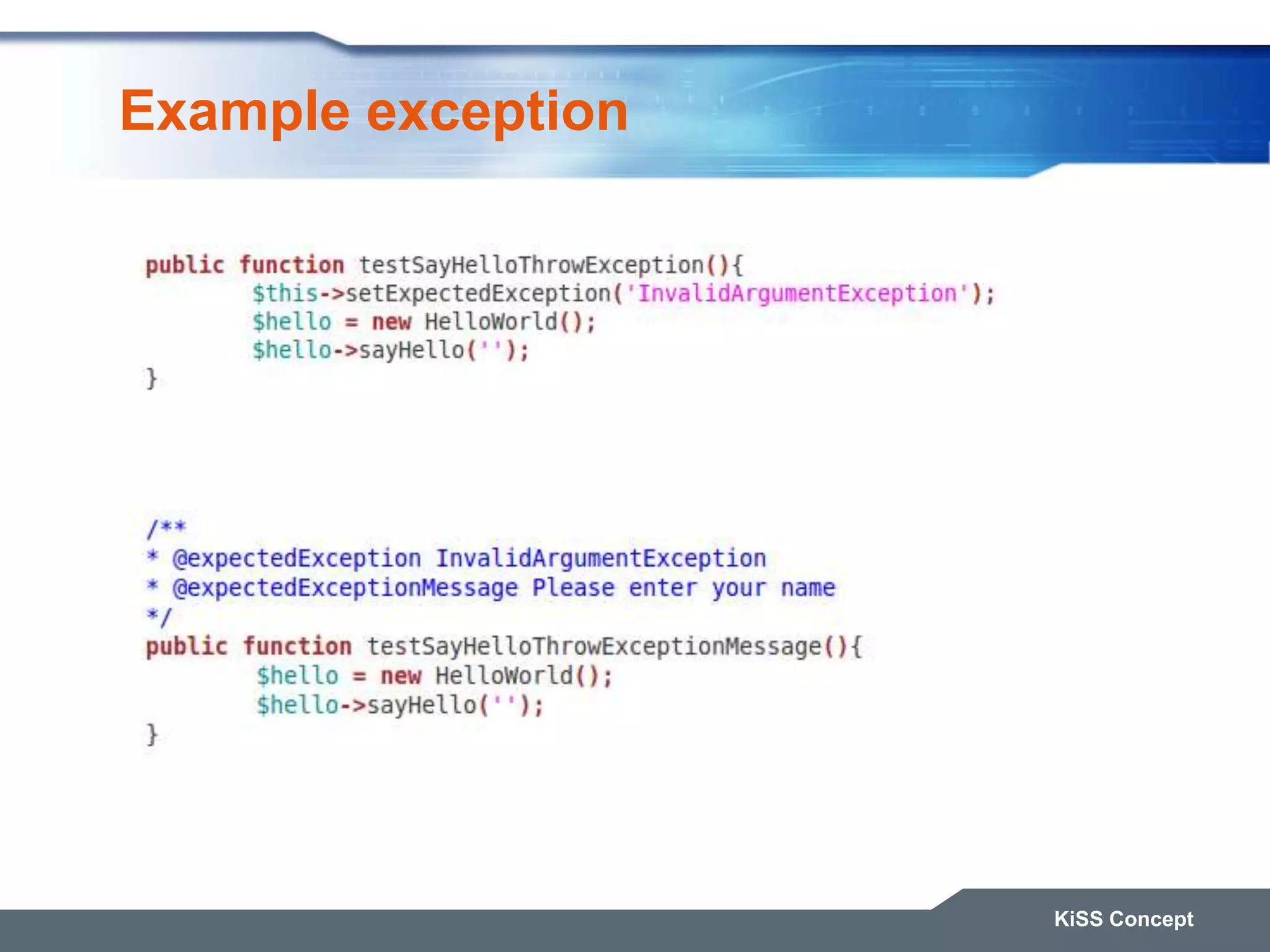 Example exception KiSS Concept 