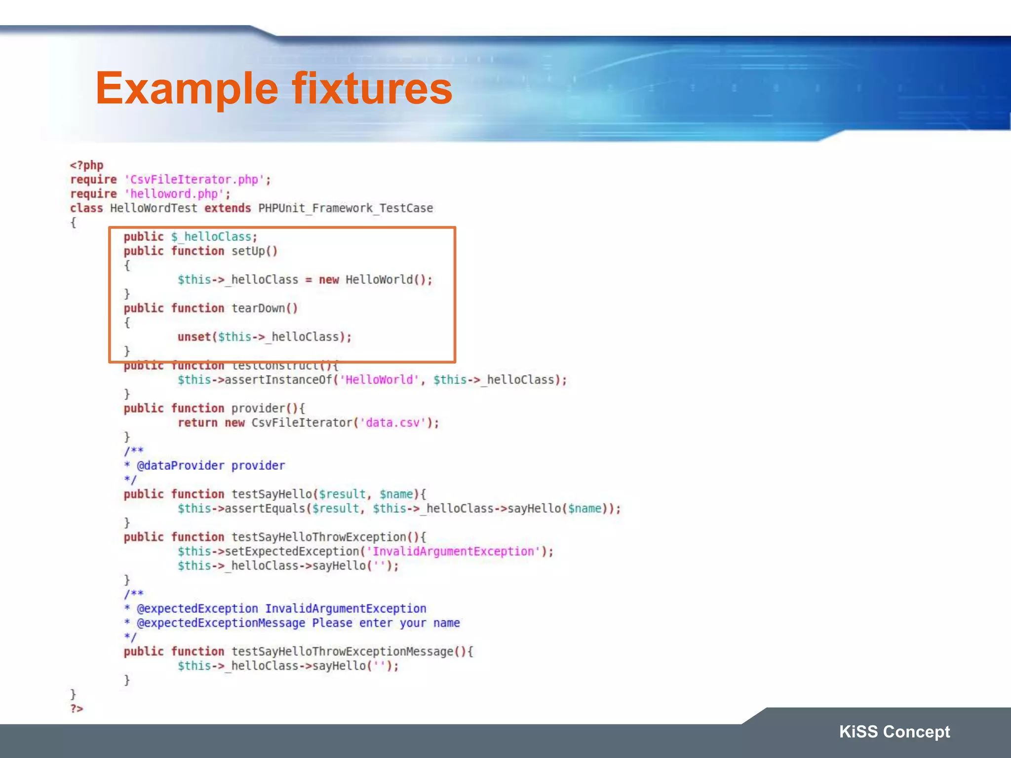 KiSS Concept Example fixtures 