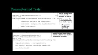 Parameterized Tests
 