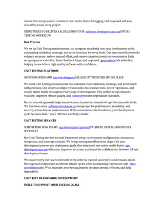 Unit Testing Template For Developers Unit Testing. docx | DOCX
