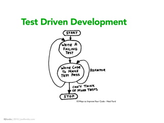 Test Driven Development




                                 10 Ways to Improve Your Code - Neal Ford




@jhooks | 2010 | joelhooks.com
 