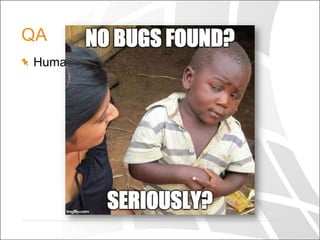 QA
  Human are not 100% reliable
 
