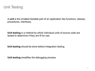 Unit testing and junit | PPTX