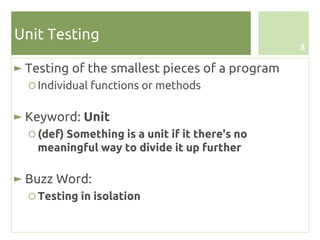Unit testing and scaffolding | PDF