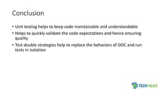 Unit Testing and role of Test doubles | PDF