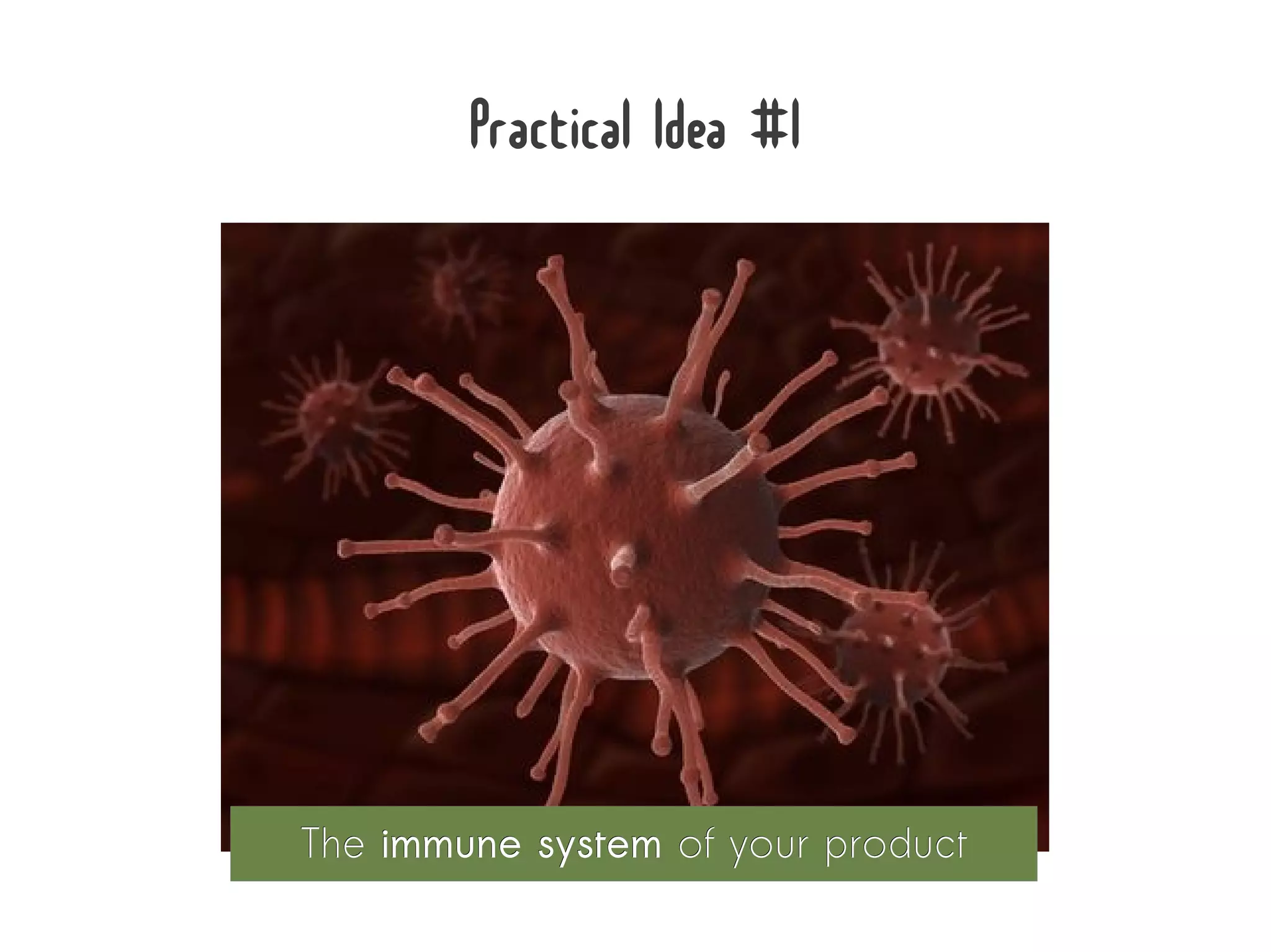 Practical Idea #1




The immune system of your product
 