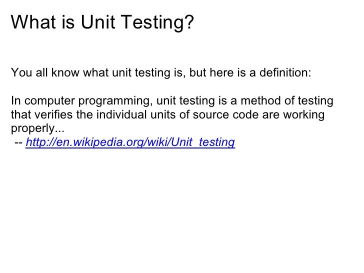 Unit testing fundamentals