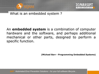 Unit testing on embedded target with C++Test | PDF