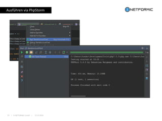 I © NETFORMIC GmbH I 22.12.201619
Ausführen via PhpStorm
 