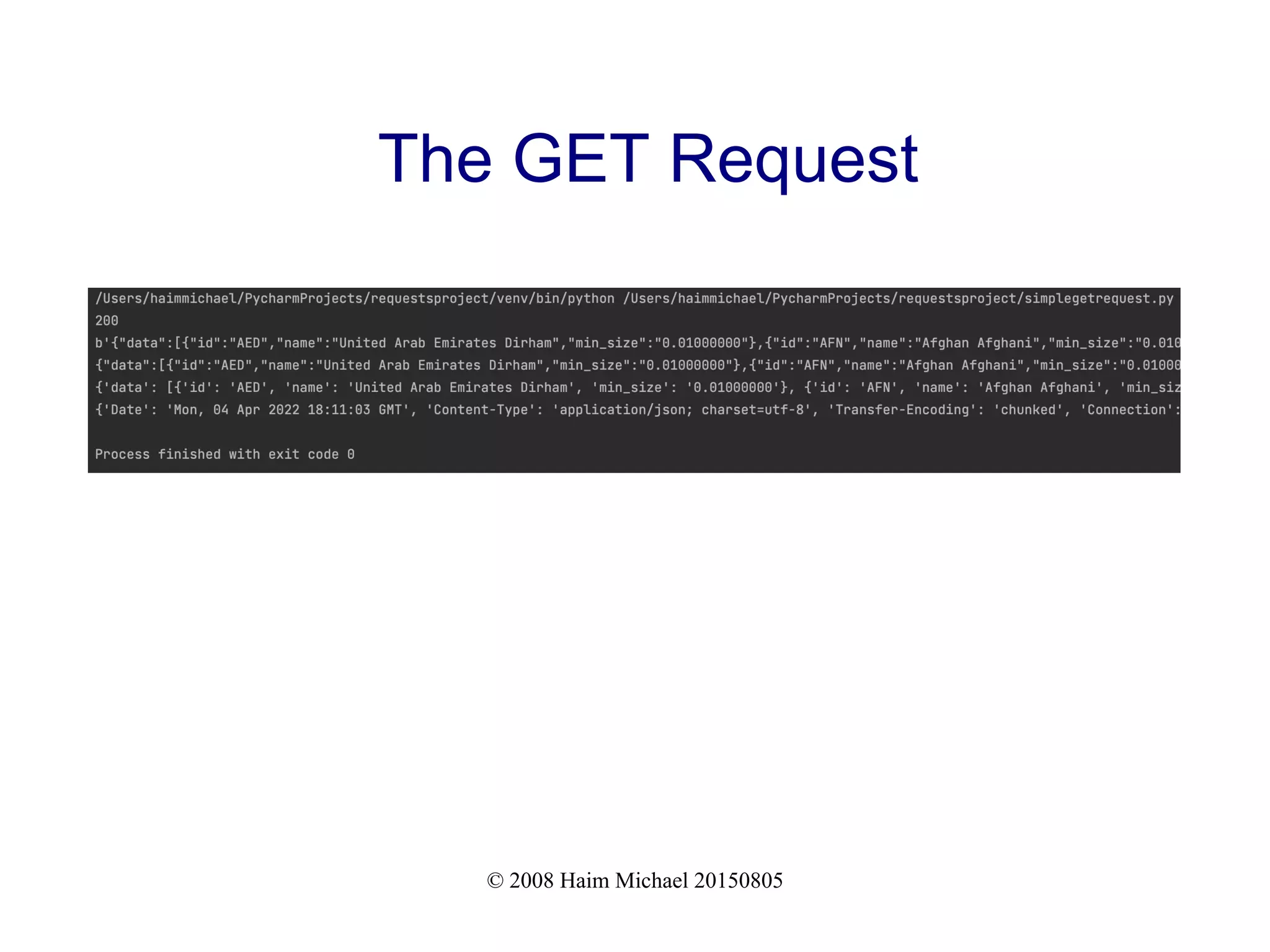 © 2008 Haim Michael 20150805
The GET Request
 