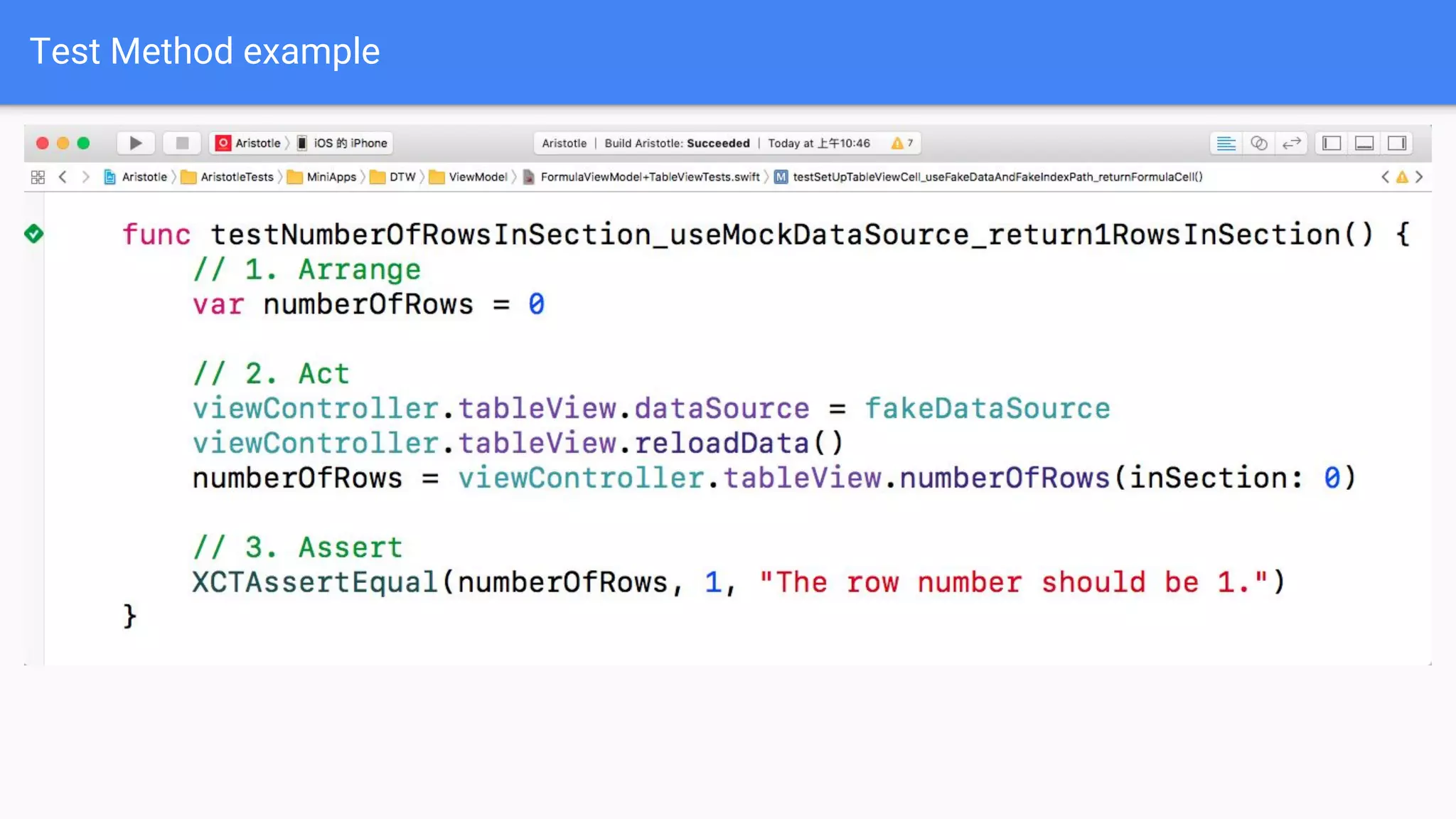 Test Method example 