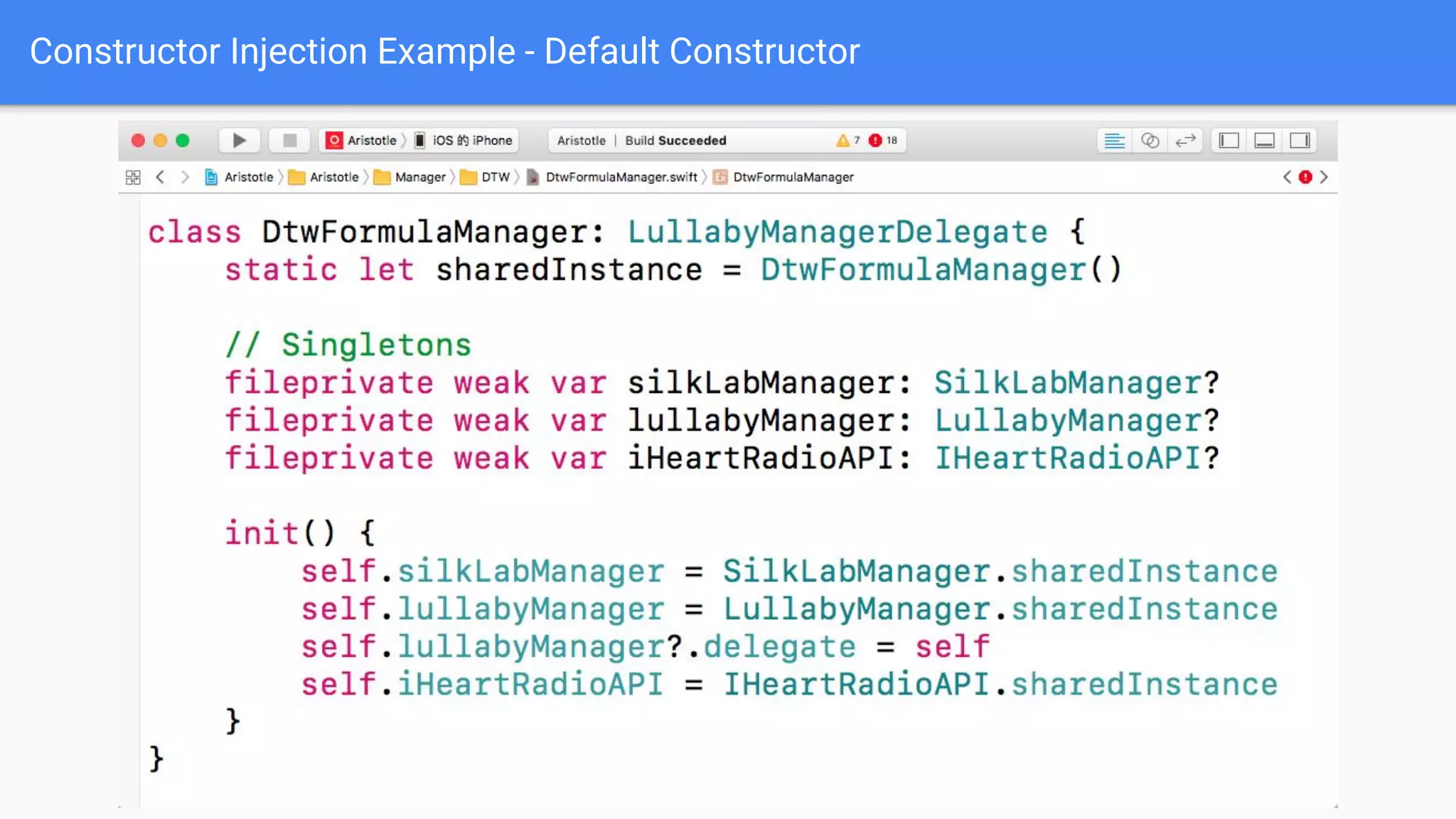 Constructor Injection Example - Default Constructor 