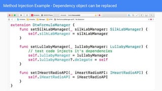 Method Injection Example - Dependency object can be replaced
 