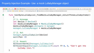 Property Injection Example - Use a mock LullabyManager object
 