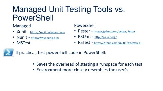 Powershell Test Units _ Unit Testing PowerShell Code with Pester – XEXIF