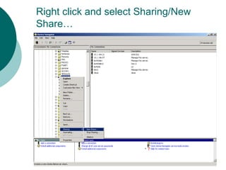 Right click and select Sharing/New
Share…
 