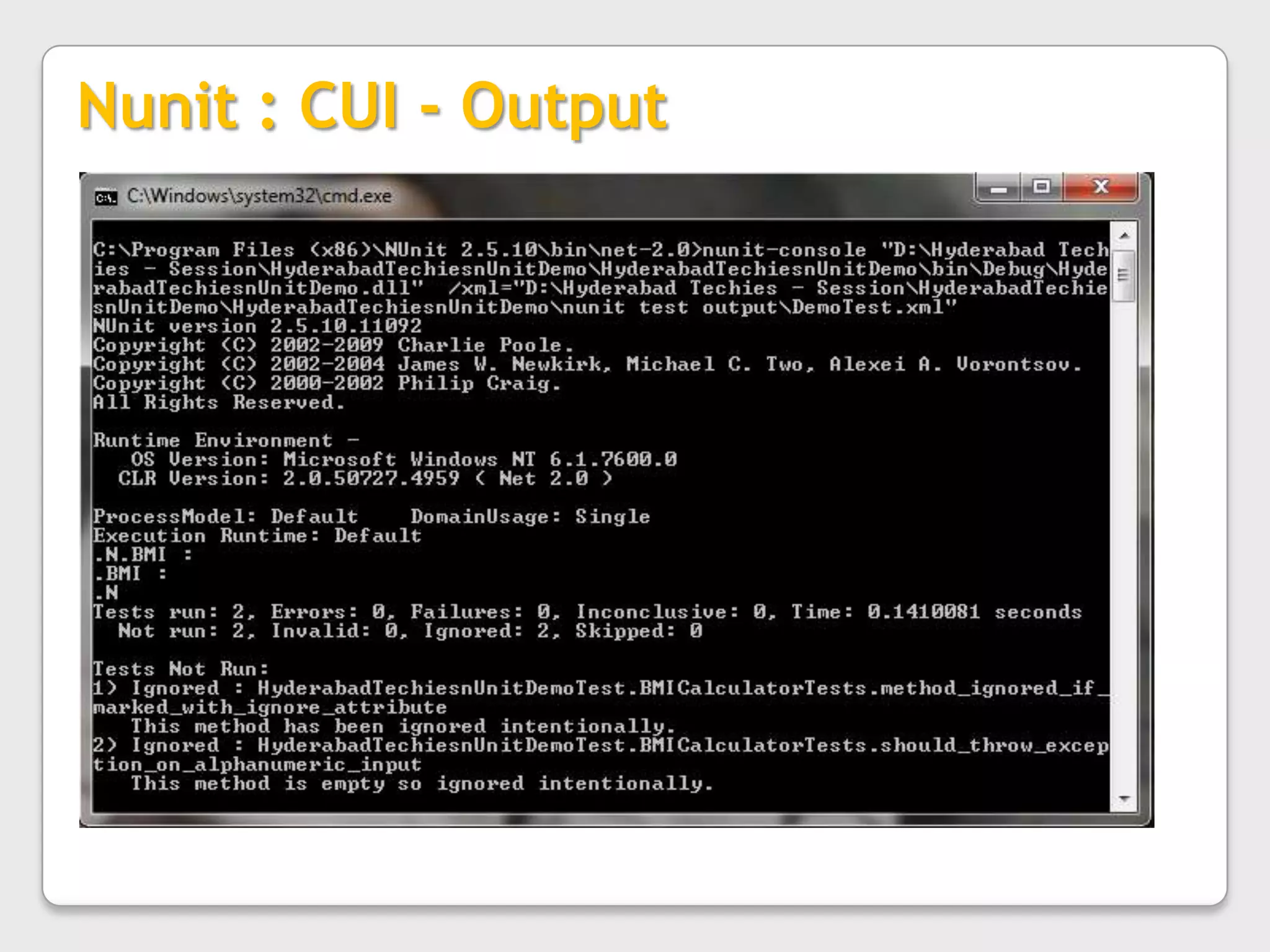 Hands-on : Points of interestIn previous slide we notified :Test class is named with *Tests