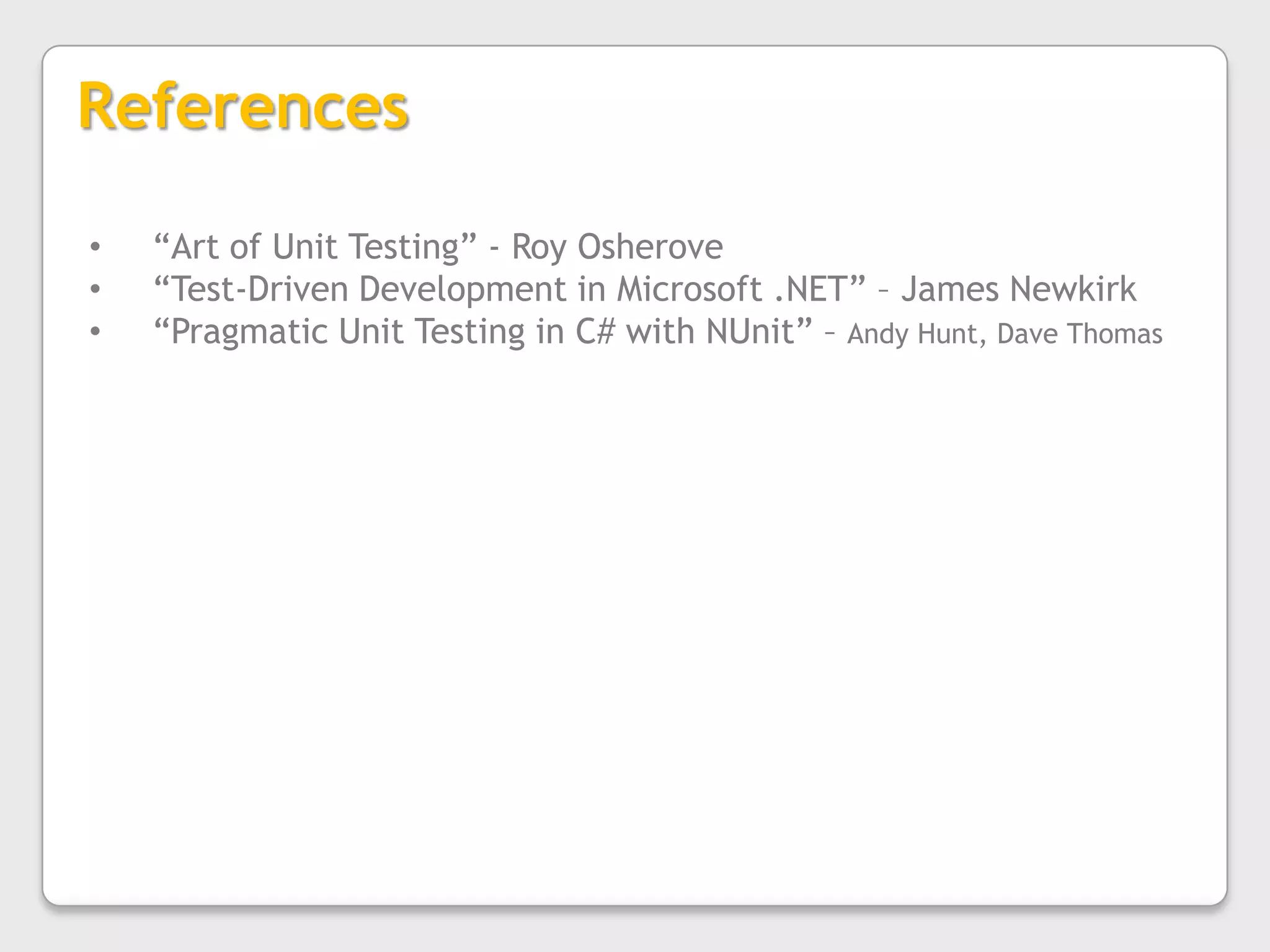 Nunit : CUI - Output