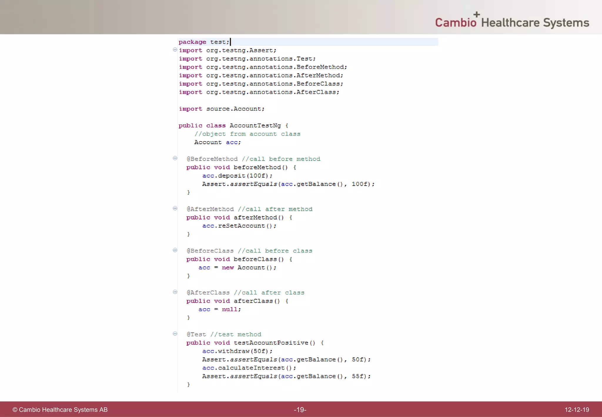 © Cambio Healthcare Systems AB   -19-   12-12-19
 