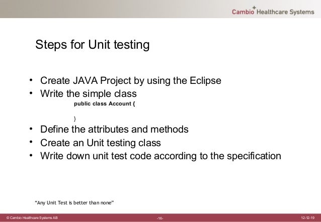 Unit testing with java
