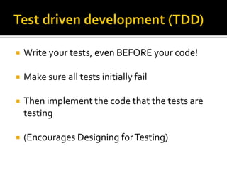 Unit Tests And Automated Testing