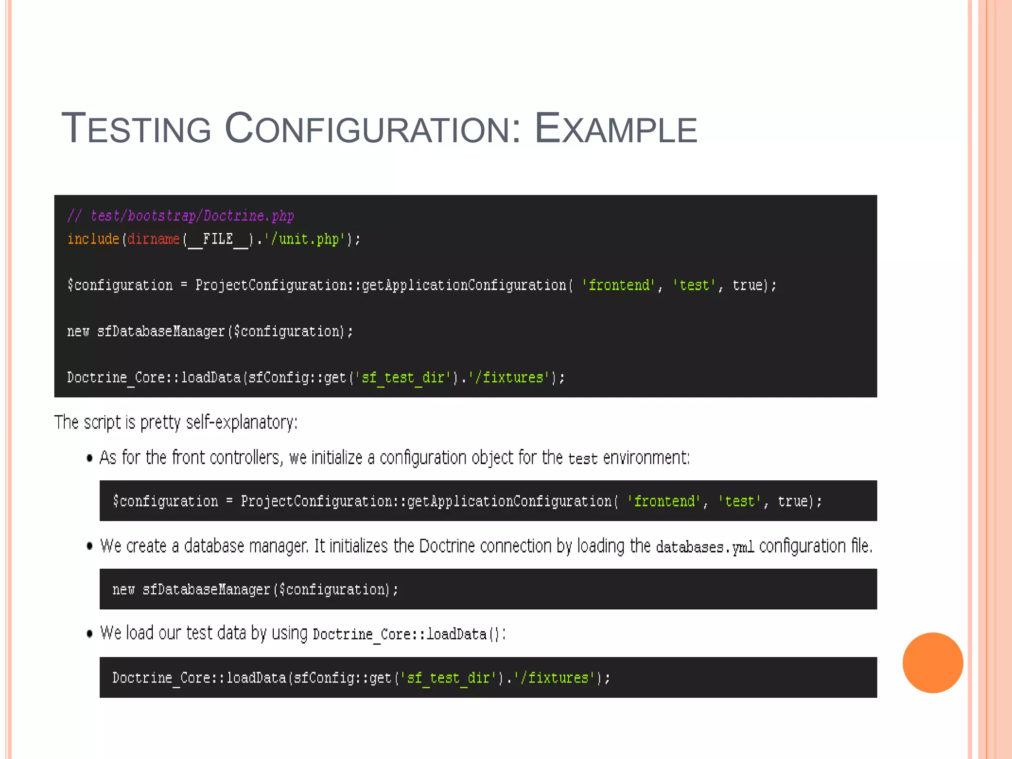 TESTING CONFIGURATION: EXAMPLE
 