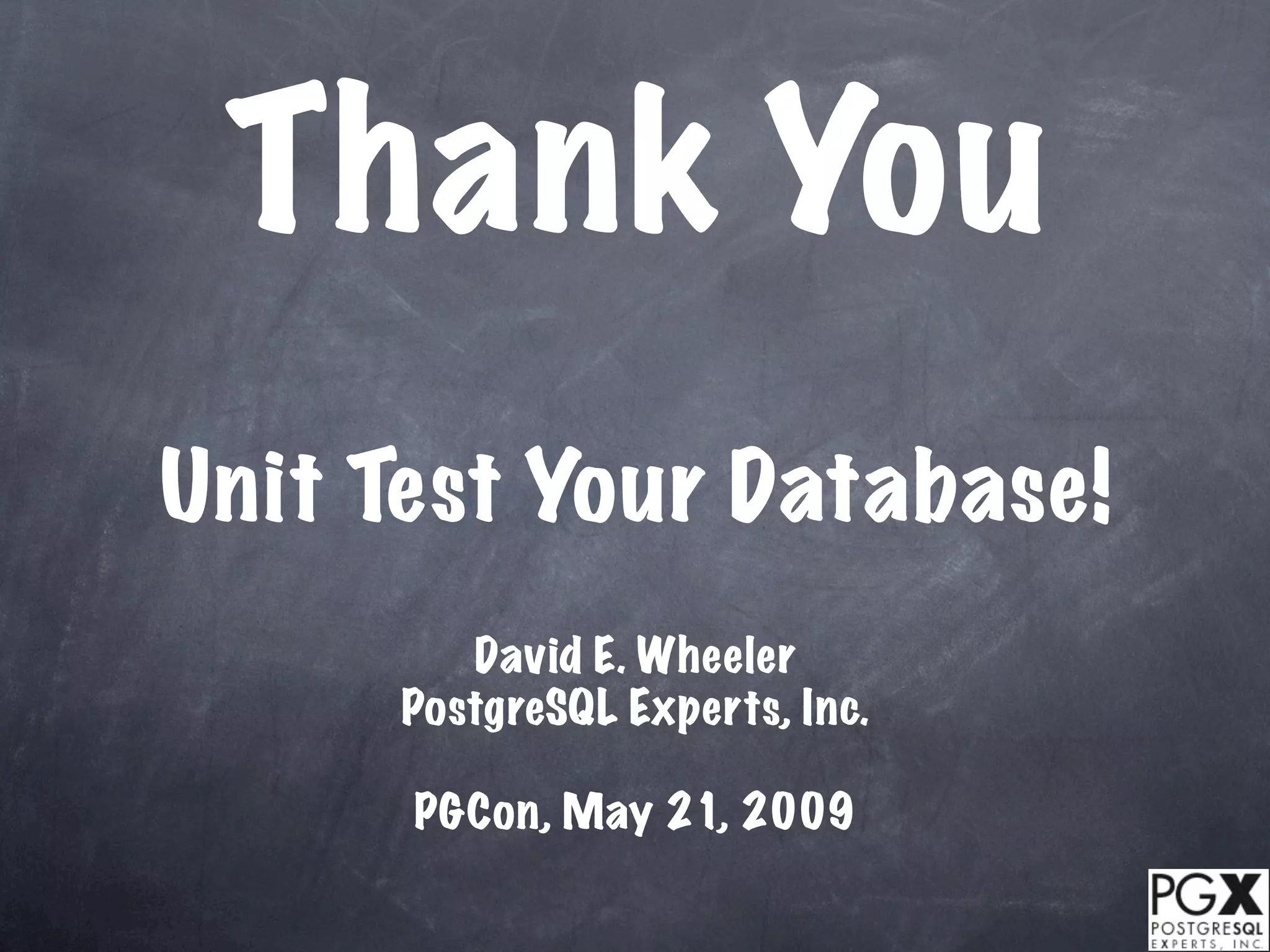 Unit Test Your Database