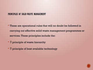 unit three. Principles of Solid Waste Management | PPTX