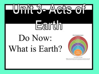 Do Now:
What is Earth?
 