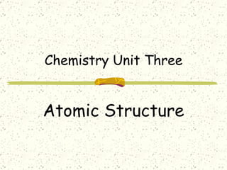 Chemistry Unit Three Atomic Structure 