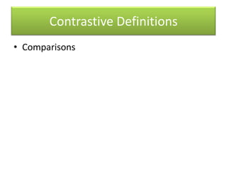 Contrastive DefinitionsComparisons