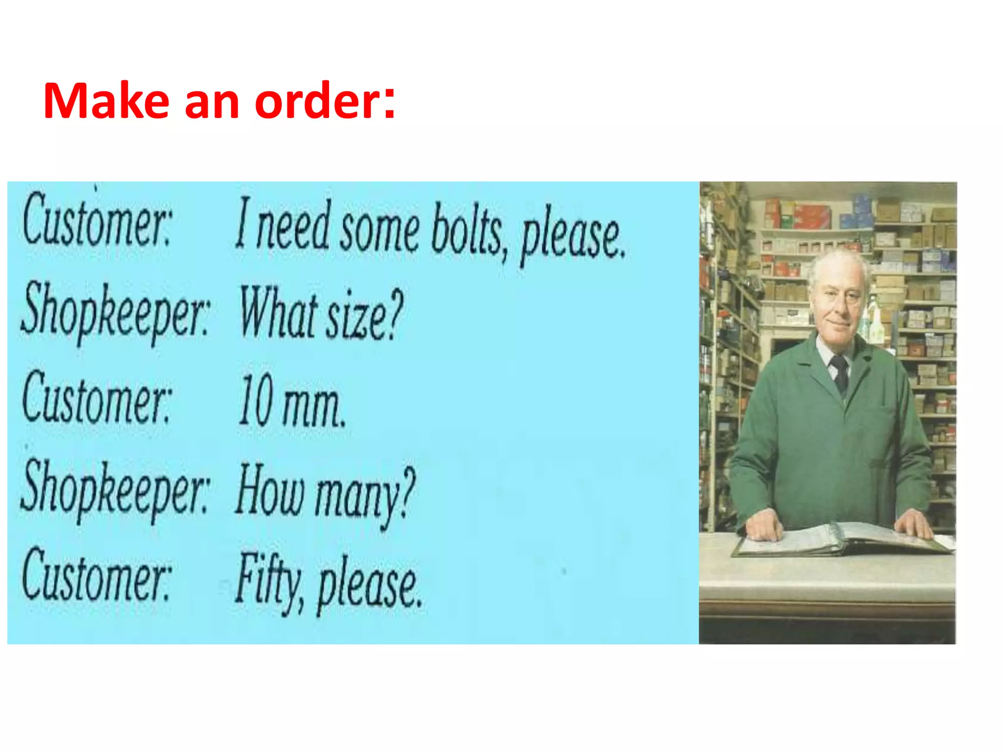 :Make an order