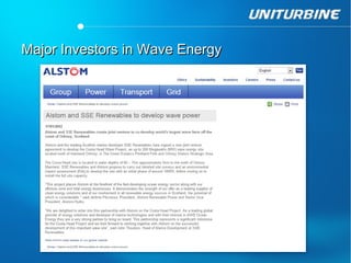 Major Investors in Wave Energy
 