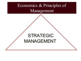 Economics & Principles of
Management
Economics & Principles of
Management
STRATEGIC
MANAGEMENT
STRATEGIC
MANAGEMENT
 
