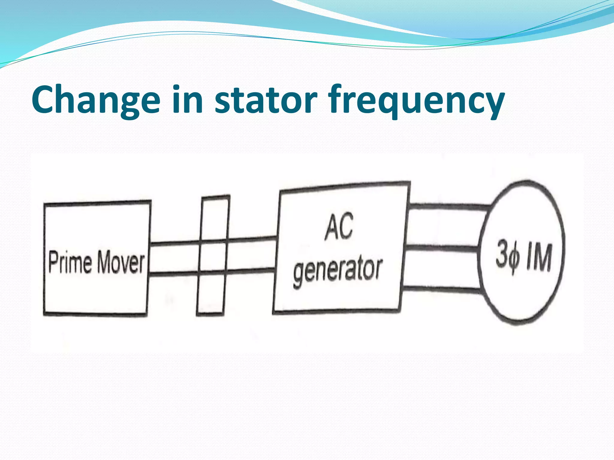 Change in stator frequency